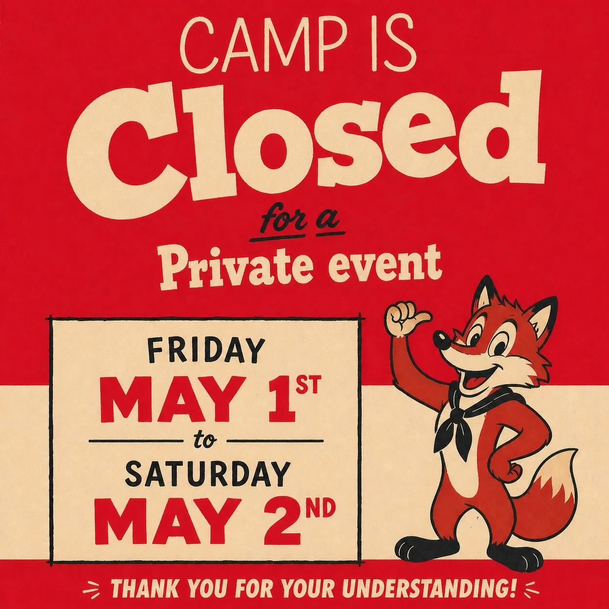 Sorry folks, closed for a private event Friday and Saturday! Come see us Sunday at 6pm for local Musican Sar. D Jo! @campdeforestme #camp #music #private #happyplace #vacation