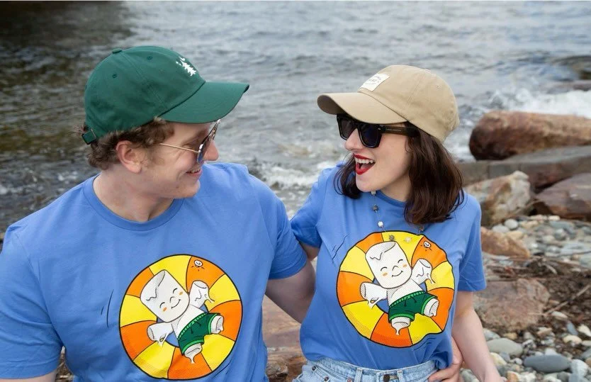 T-shirt weather is finally here in Maine and we have some fun ones for you! We teamed up with Andersen Pinckney of @thesconegoddess to create the Camp DeForest card game and from the card game Marshall the Marshmallow was born. Come see what fun scen