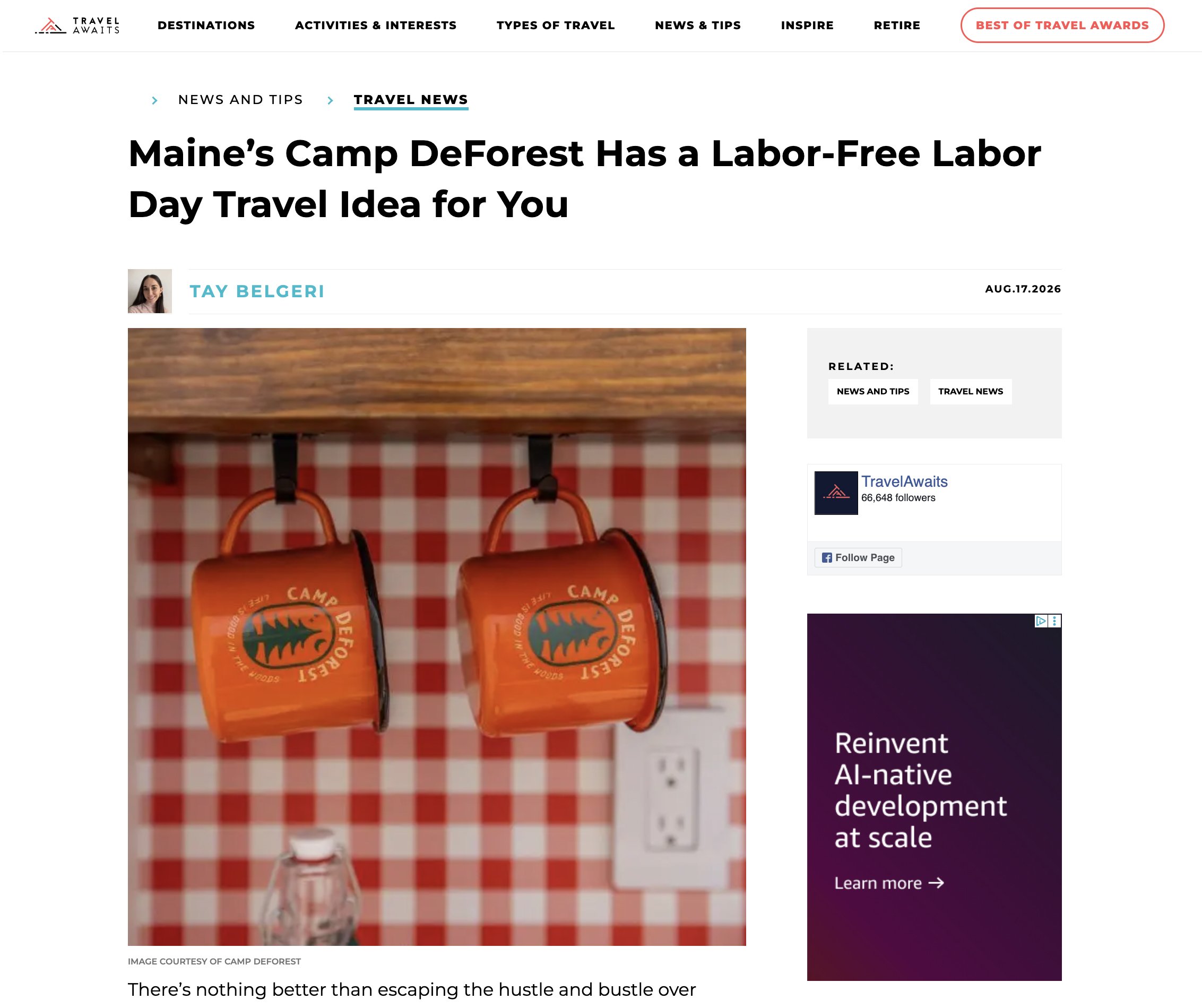 Maine’s Camp DeForest Has a Labor-Free Labor Day Travel Idea for You
