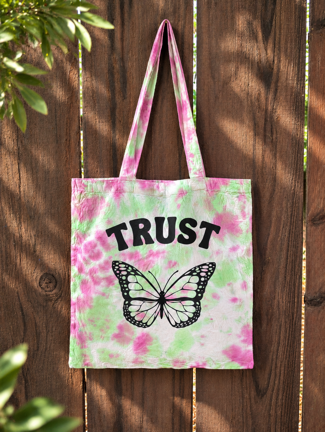 Trust Butterfly Tote - Tie Dye