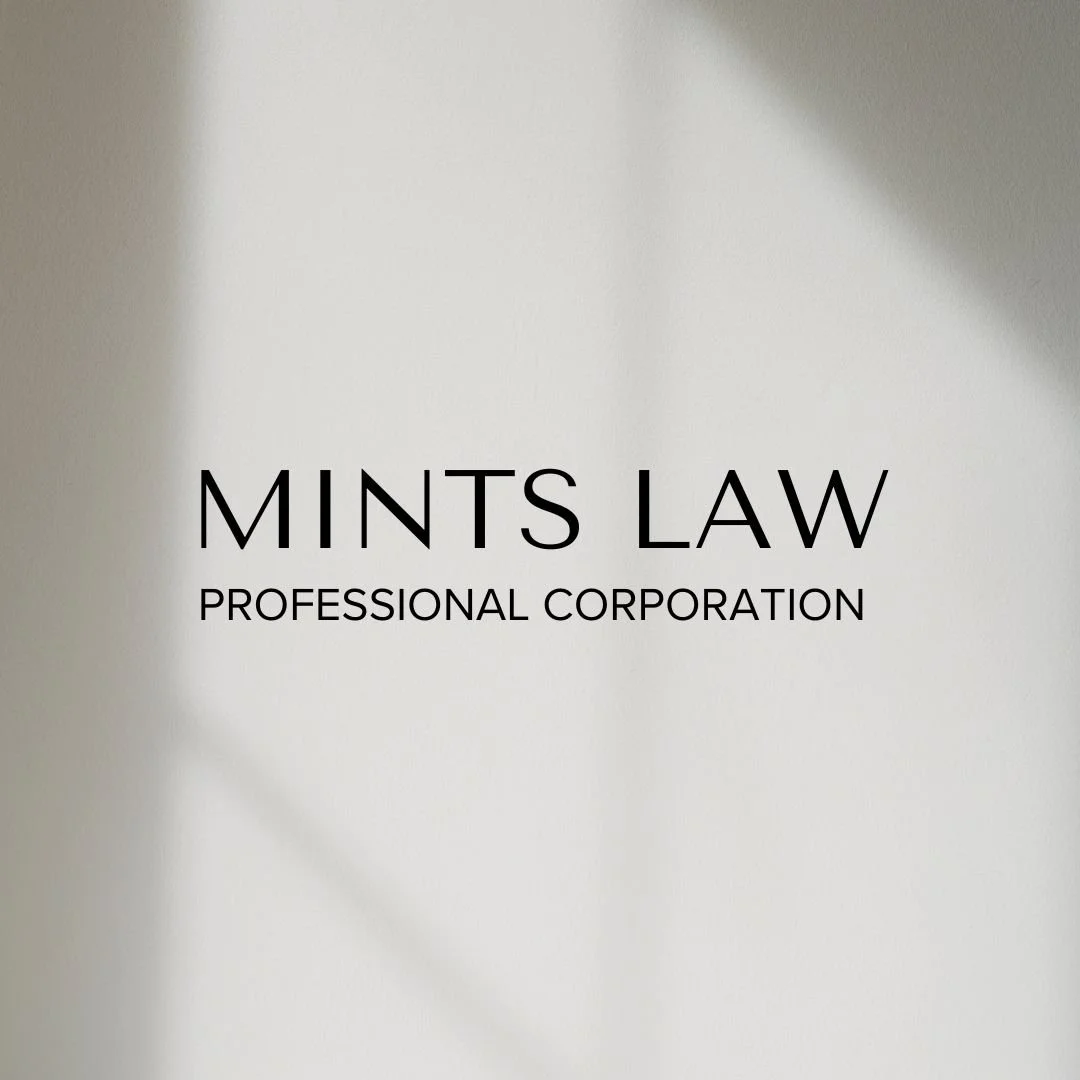 Company logo with the text 'MINTS LAW' and 'PROFESSIONAL CORPORATION' on a light background.