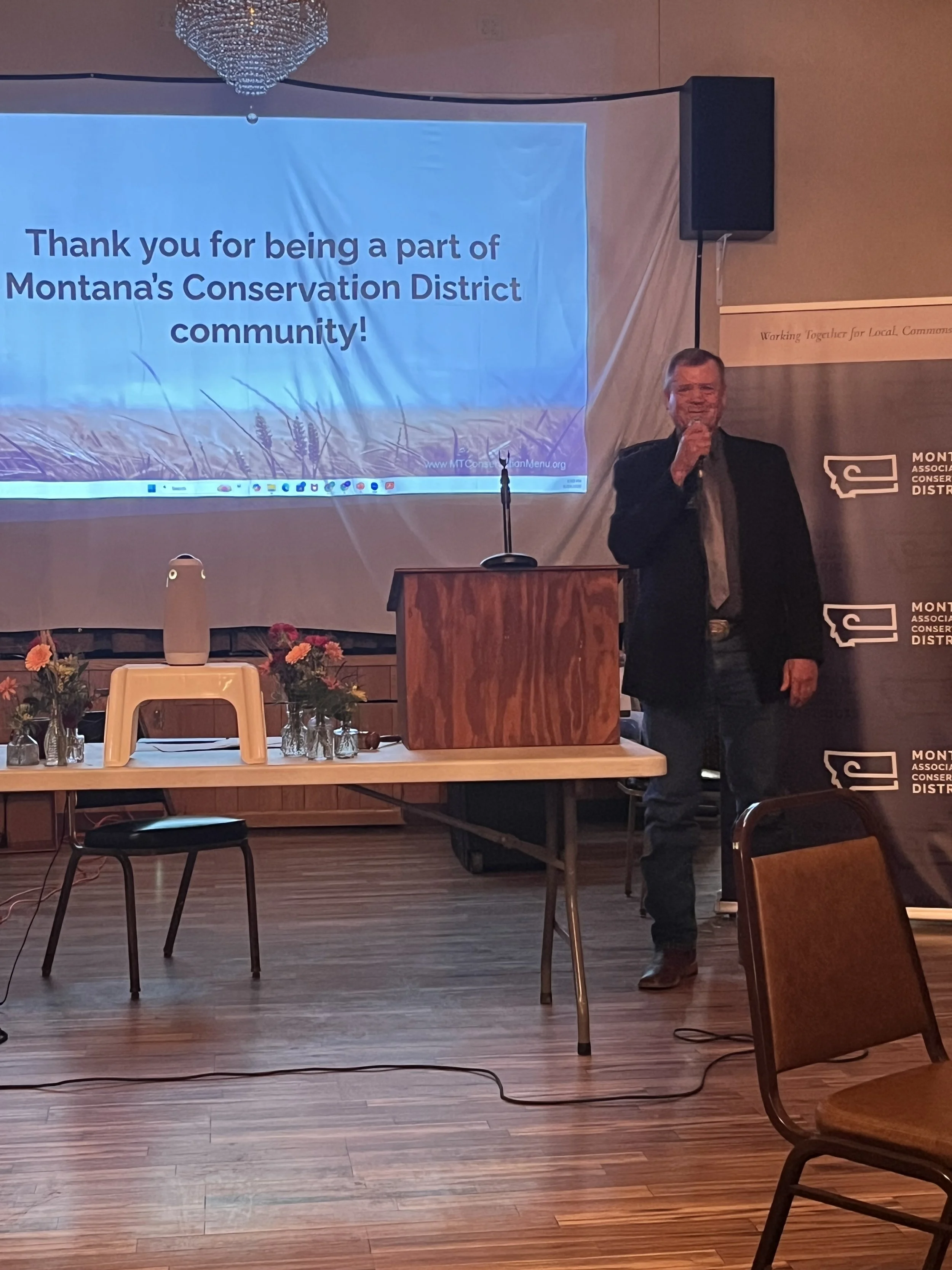 Dean Rogge ending out the Area 1 Meeting being held in Plentywood, MT September 24, 2025 