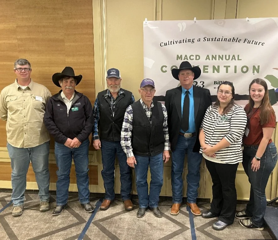 BG FitzGerald, Joe Gibson, Monte Billing, Calvin Thomas, Dean Rogge, Dusty Olson, and Macy Bliss at the 2023 MACD Convention 