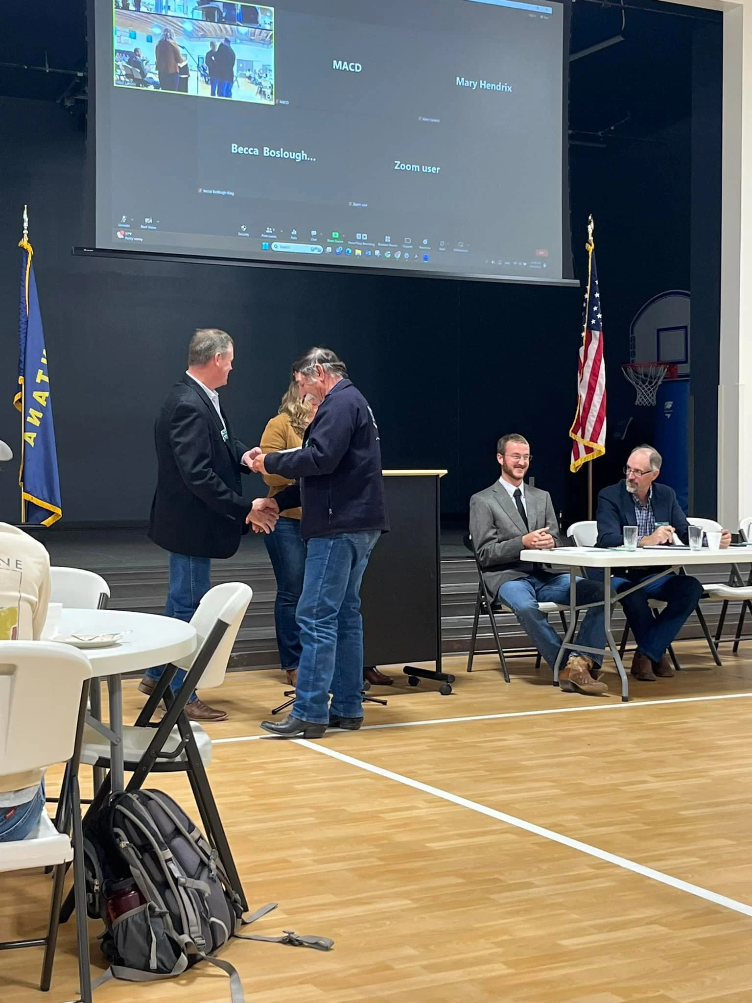 Joe Gibson receiving his supervisor award for being on the GCCD board for 10 years 
October 4, 2023 Area 1 Meeting in Winnett, MT 
 