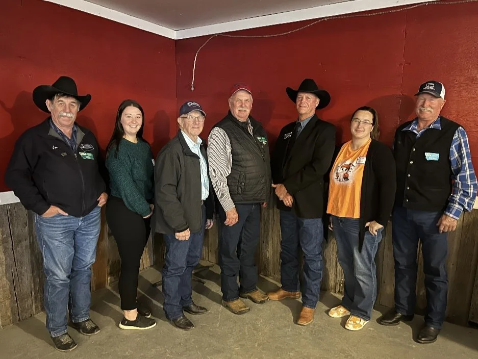 L to R: Joe Gibson, Macy Bliss, Calvin Thomas, Alan Pluhar, Dean Rogge, Dusty Olson, and Monte Billing 
October 1, 2024 Area 1 Meeting in Culbertson, MT
