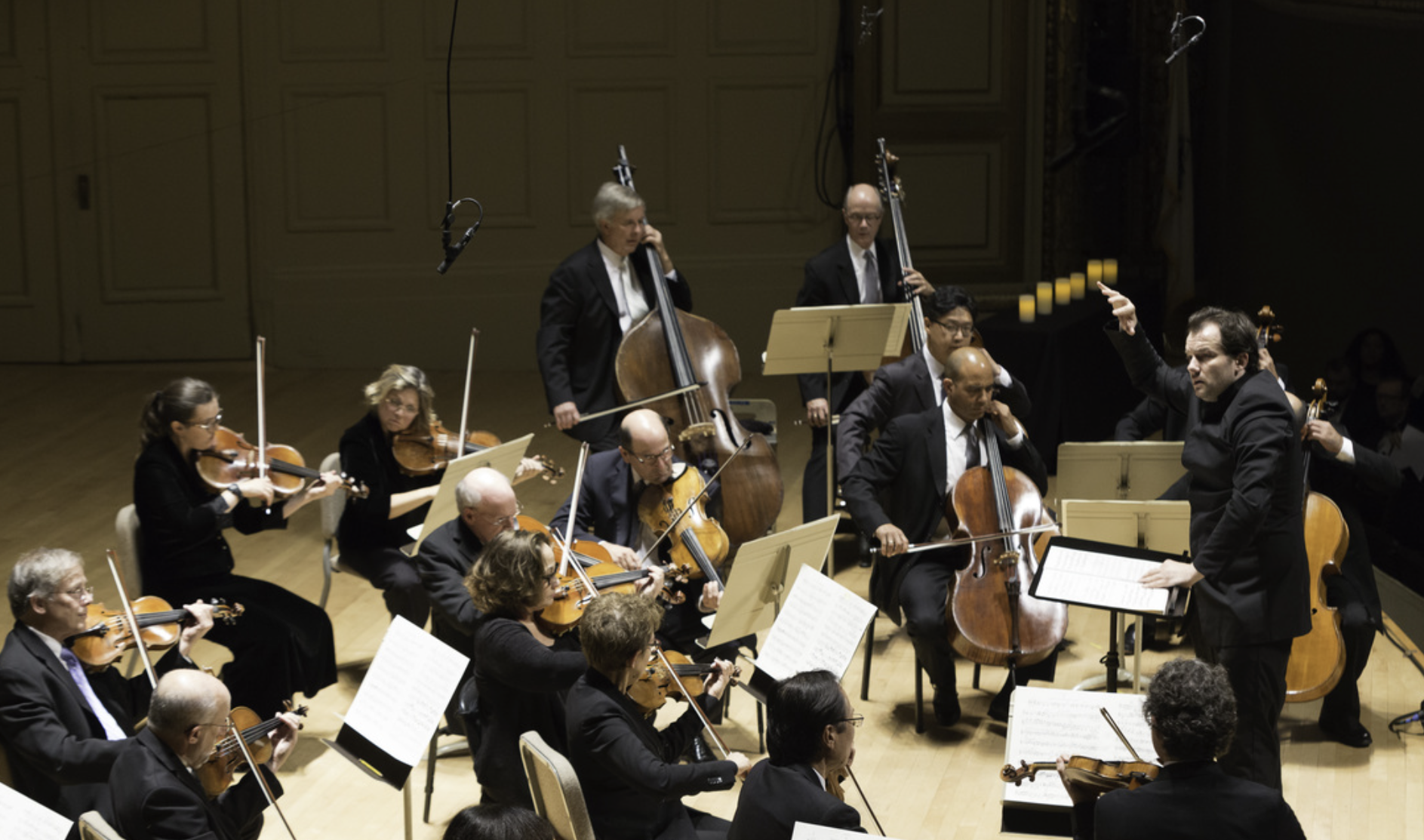 BSO Conductor Andris Nelsons leading BSO members in a TMF Symphony Hall performance of music by Terezin composer Gideon Klein