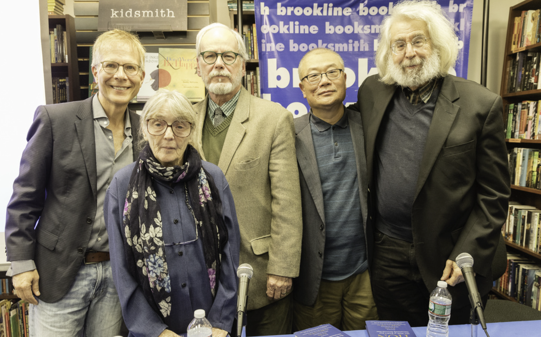 Novelist Ha Jin with LiberArte poets and Mark Ludwig, at a reading from our poetry anthology, Liberation
