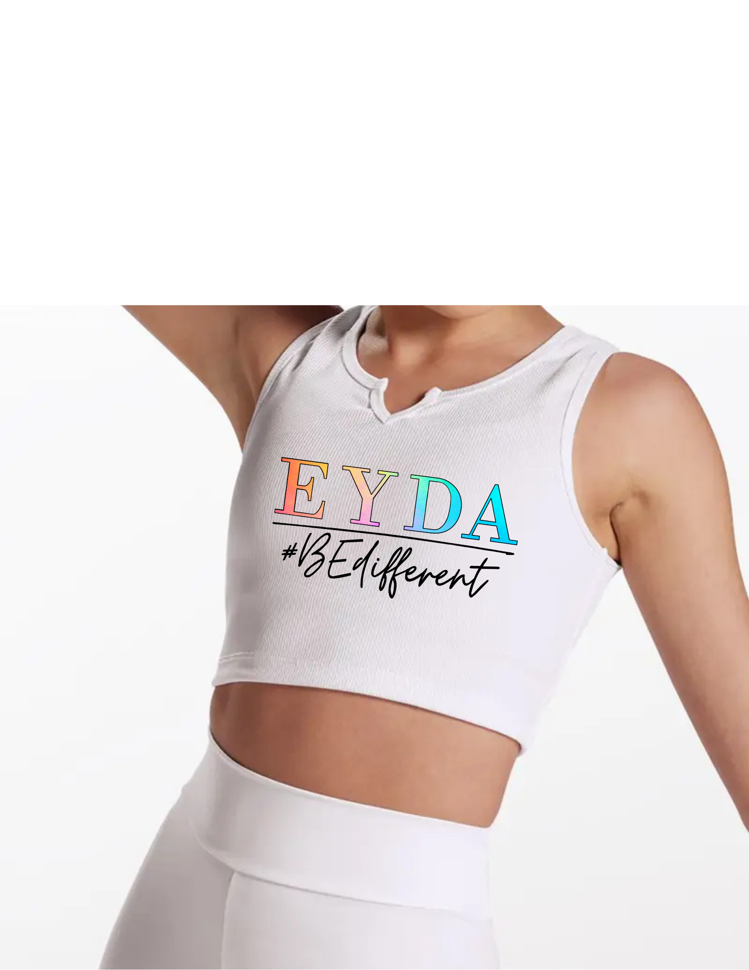 Rib Knit Notched Crop Top