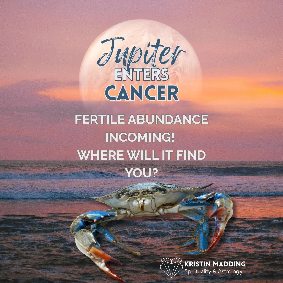 Fertile abundance incoming! This isn&rsquo;t expansion for show&mdash;it&rsquo;s growth that nourishes what actually matters. Care. Belonging. Safety. Legacy.

On June 9, Jupiter enters Cancer, the sign of its exaltation. That means Jupiter&rsquo;s e