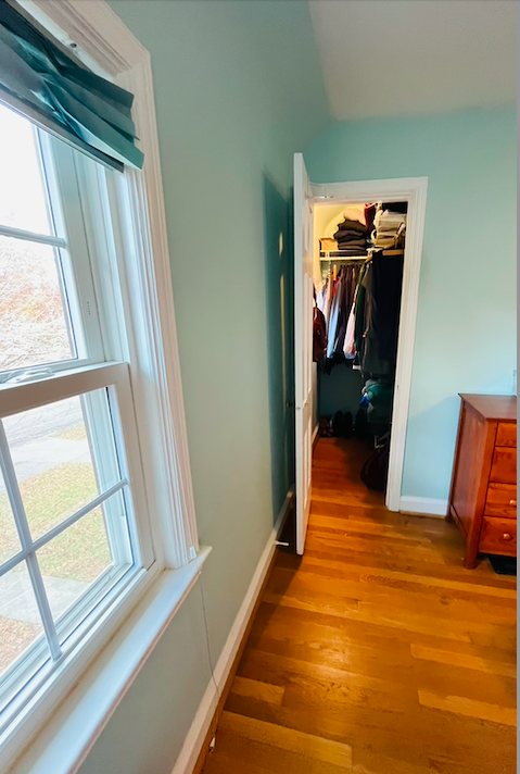 No longer a fire hazard, the bedroom hallway is clutter-free.