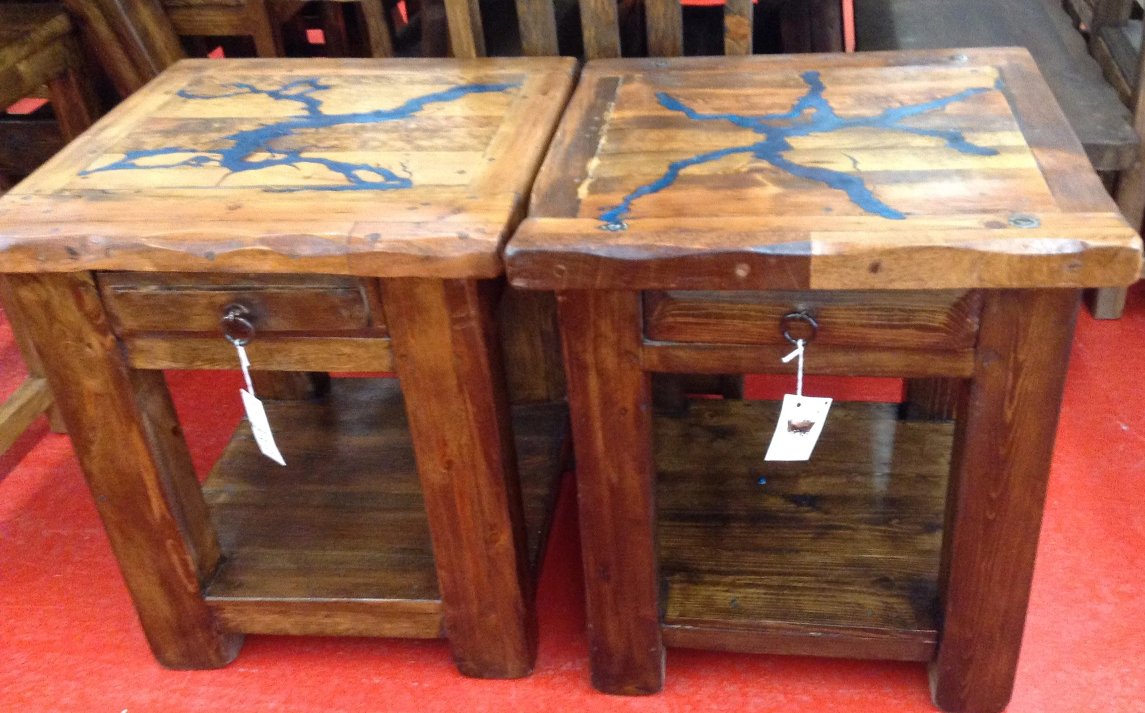 Royal Blue Mesquite Lichtenburg End Tables