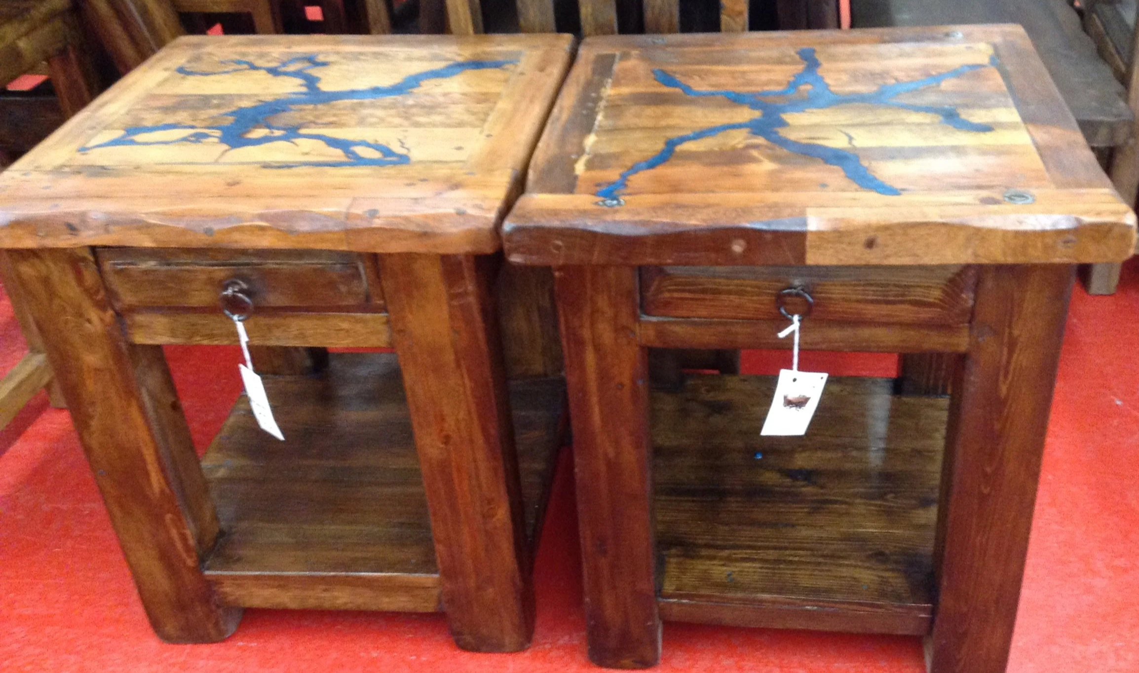 Royal Blue Mesquite Lichtenburg End Tables