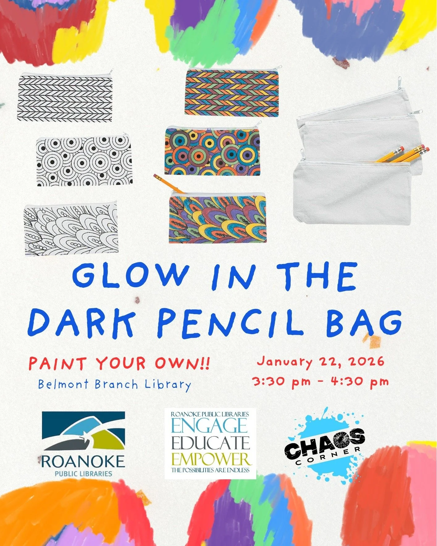 Reminder on Thursday we will be  at the Belmont Branch Library ✨ 

This program is open to the public and geared toward upper elementary and middle school&ndash;aged youth. 

If you&rsquo;ve been looking for a fun, low-pressure way to get creative, t