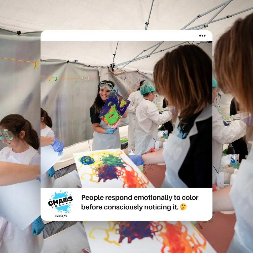 Our brains react to color faster than we consciously process it. 

Creative experiences  can play a small, but meaningful role in everyday well-being.