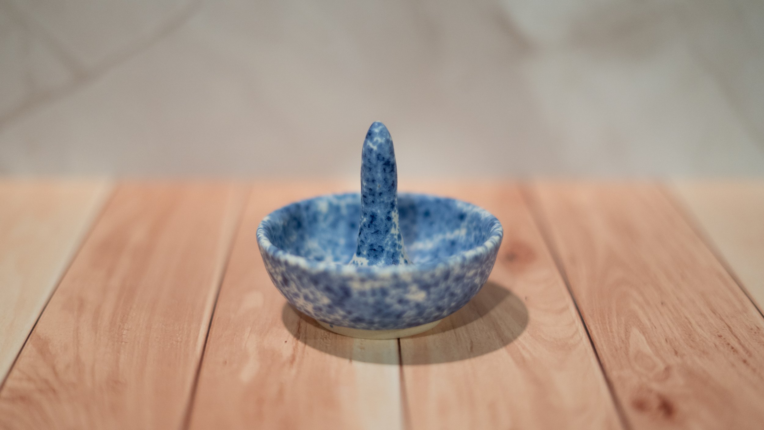 Blue Speckle Small Ring Dish