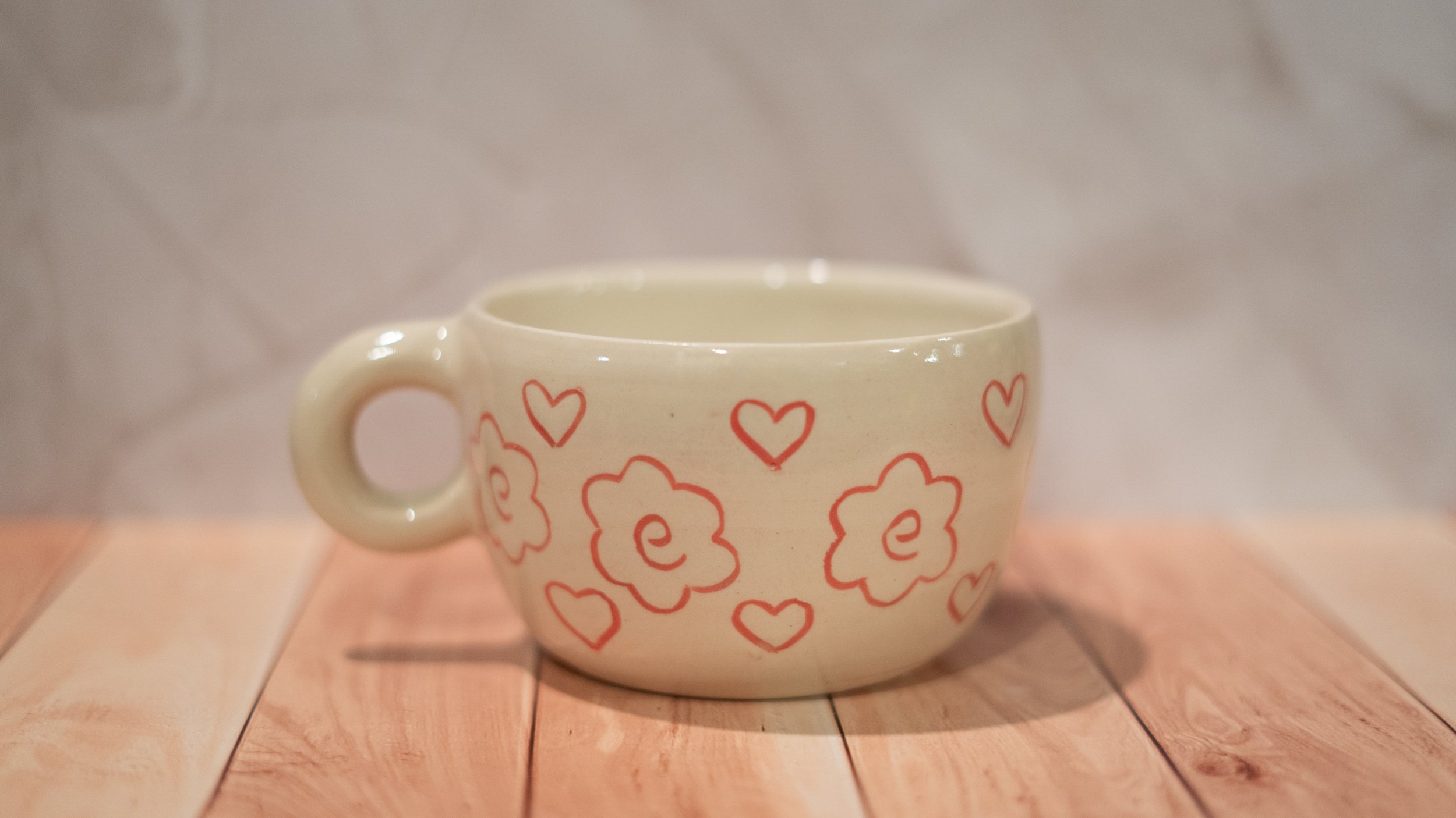 Pink Flower Doodle Mug