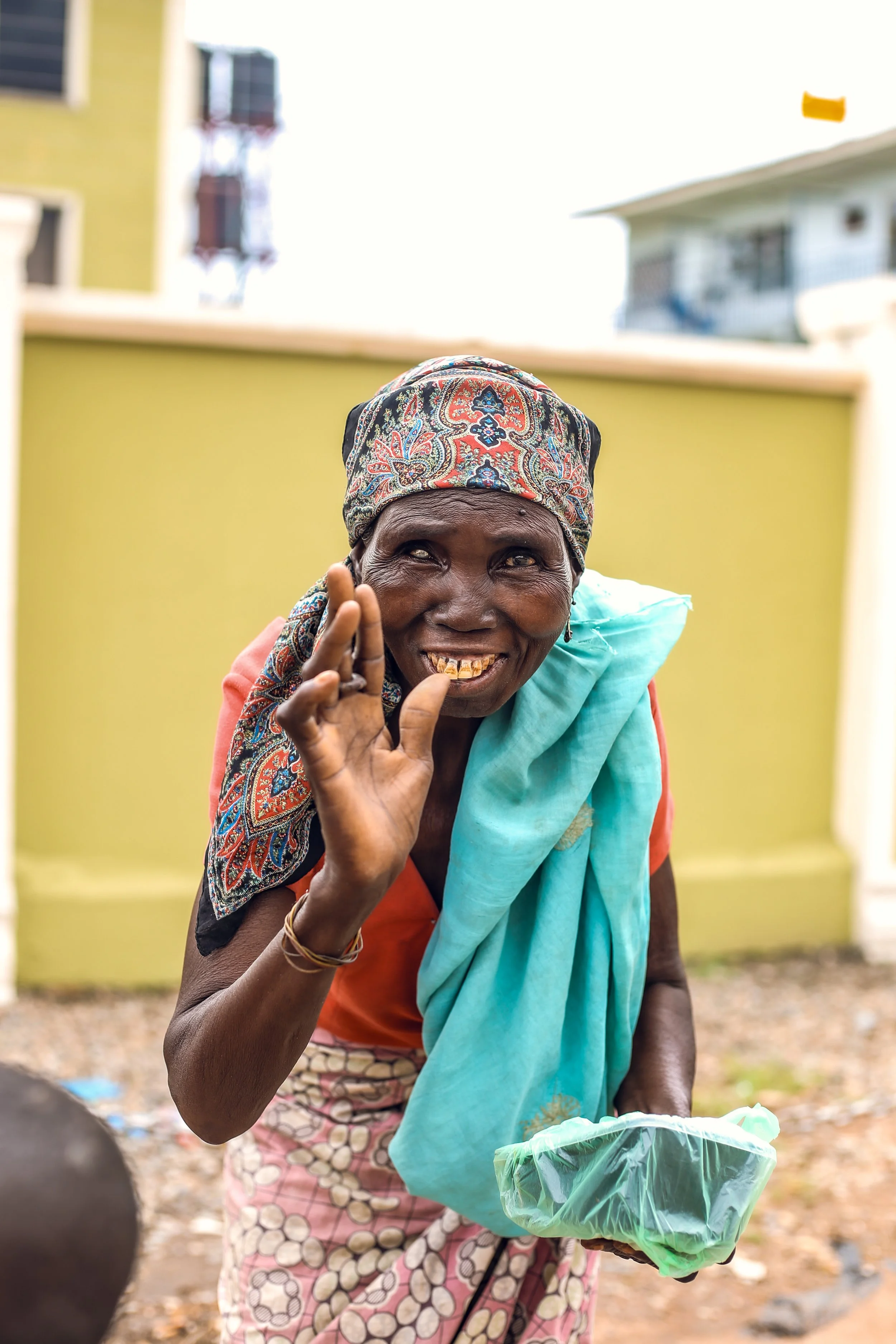 A recipient of Fight Hunger Naija's feeding event