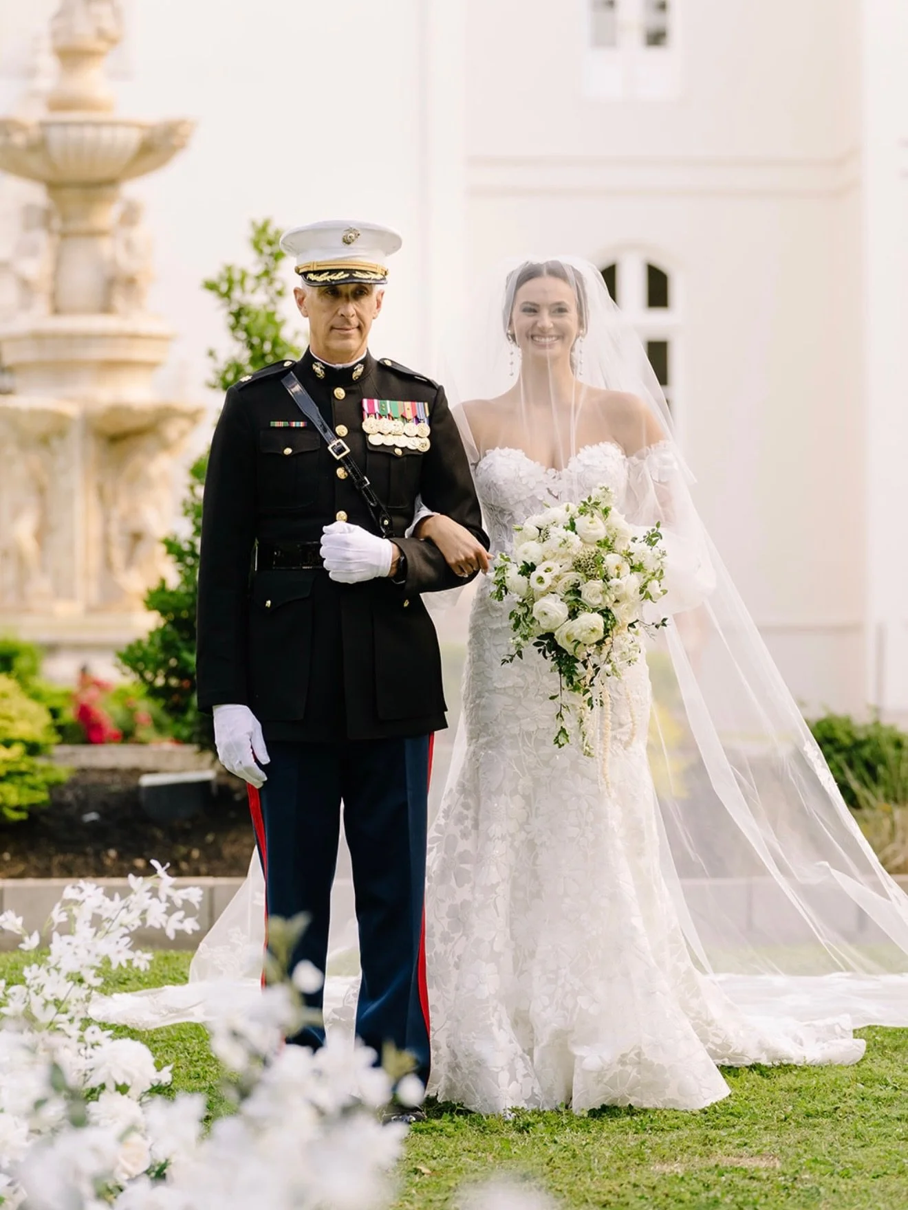 A wedding filled with love, gratitude, and unforgettable emotions. We were honored to witness a military father proudly to walk his daughter down the ailse , a moment that touched every heart in the room. 

Venue: @chateaunouvelle 
Styling &amp; Coor