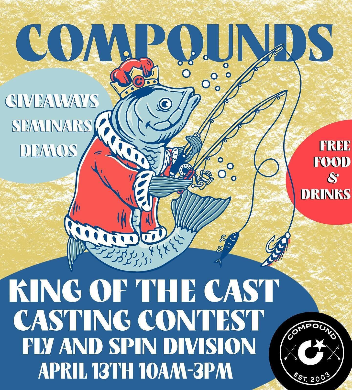 Head over to King Of The Cast tomorrow @compoundboardshop 10am-3pm 🤙🏼 we will see you there!

Stop by and cast some rods, win some awesome stuff, eat some food &amp; check out some of the best skiff manufacturers 🤘🏼