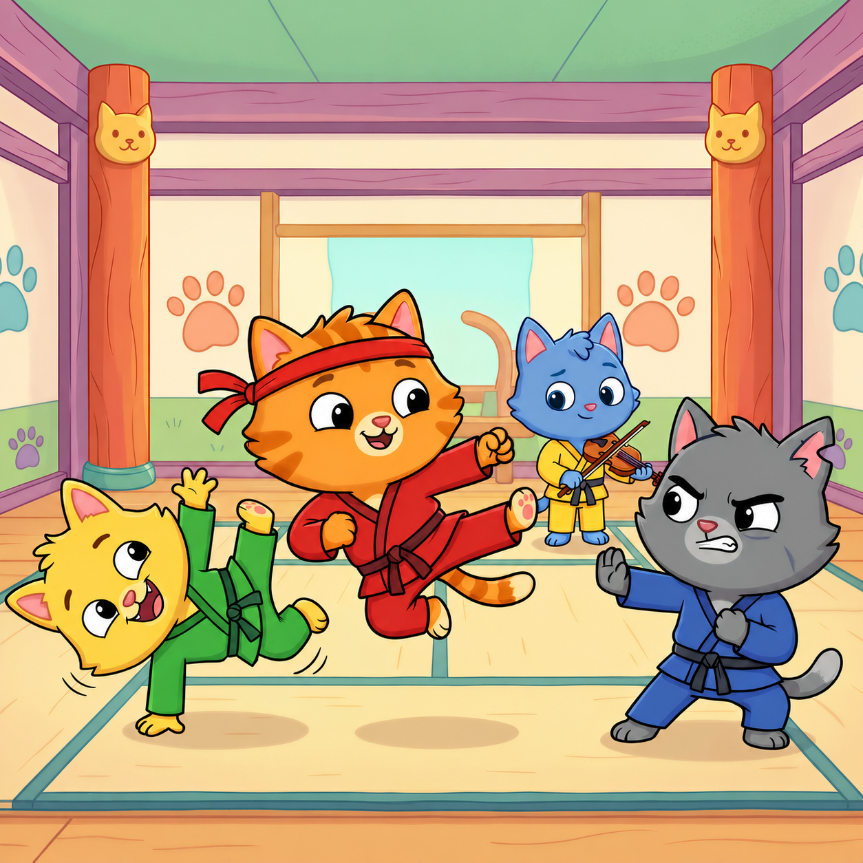 karate kitties concept art