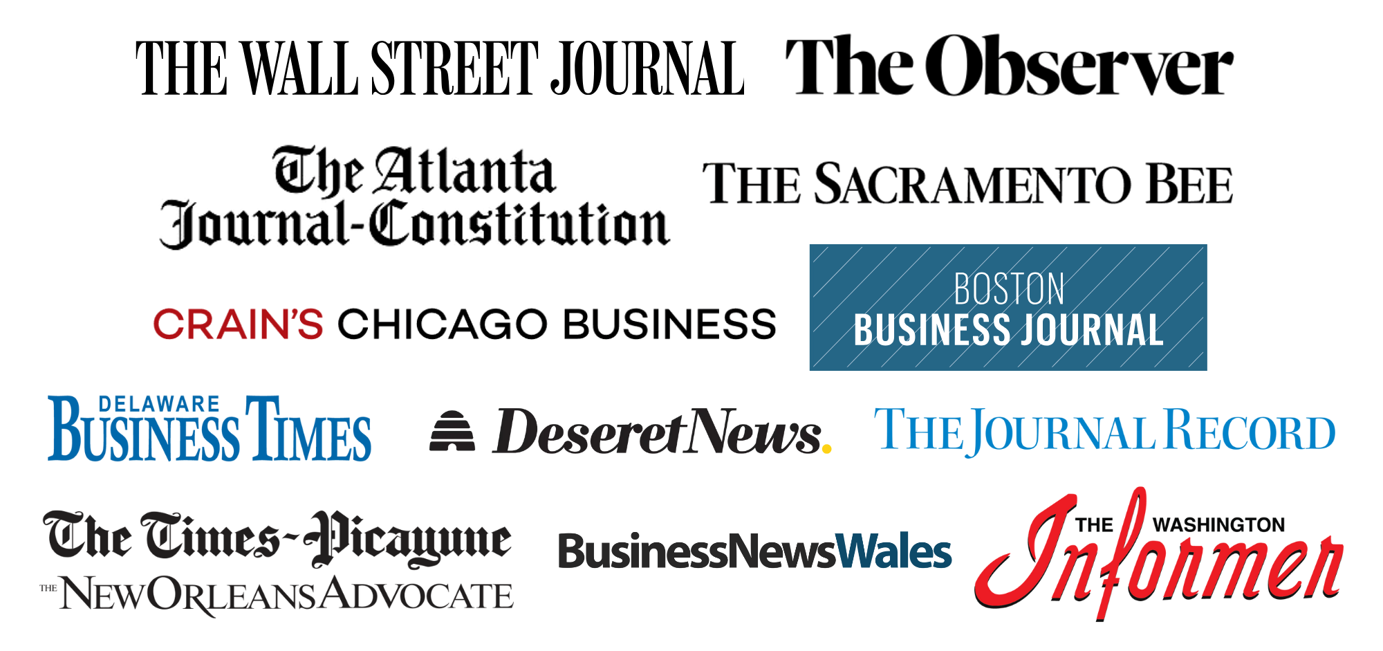 Collection of media outlet logos representing RBIJ's 2025 media placements