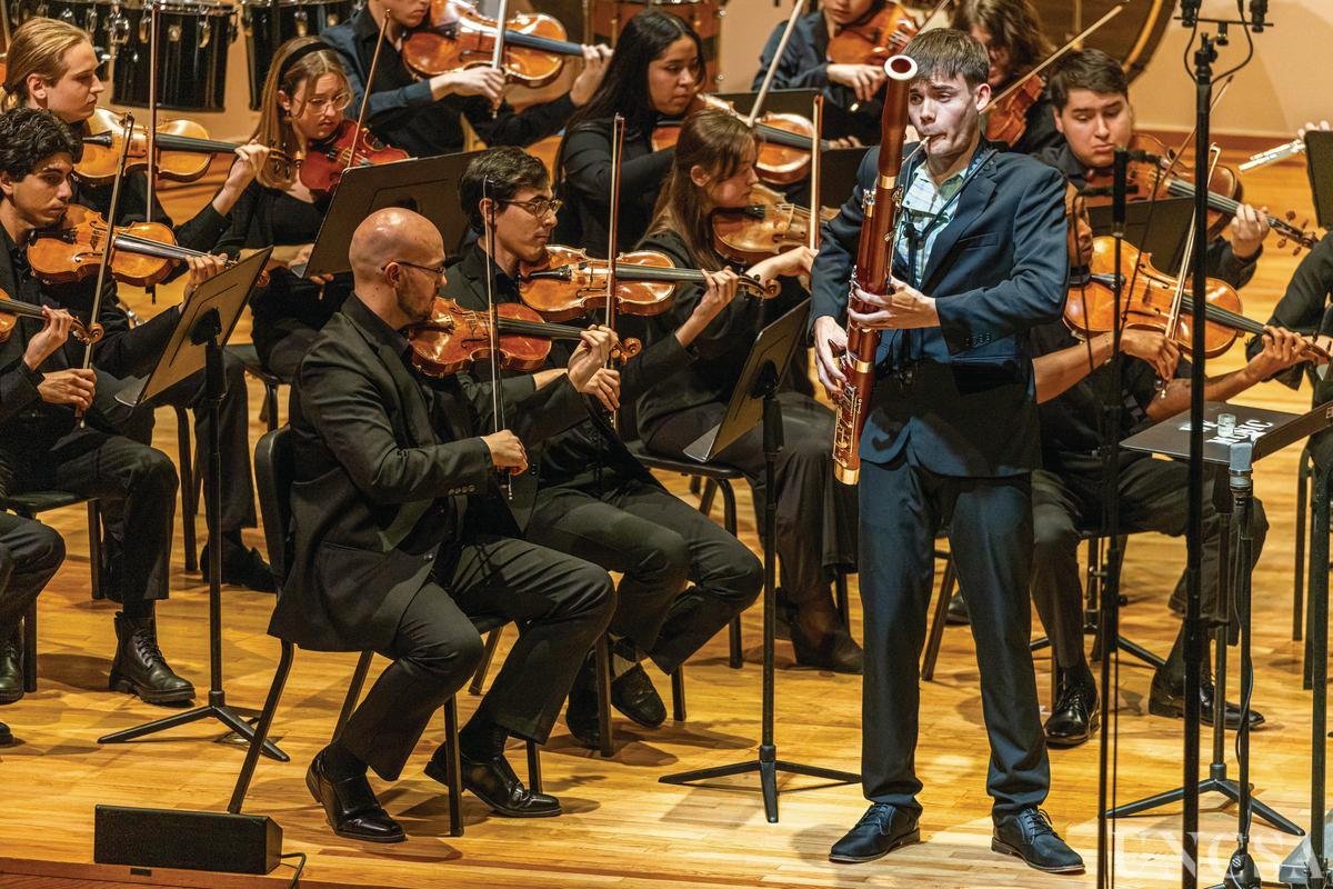 Baron performs the Weber Bassoon Concerto with UNCSA symphony Orchestra Nov 2 2025 with the late Maestro Franz 3