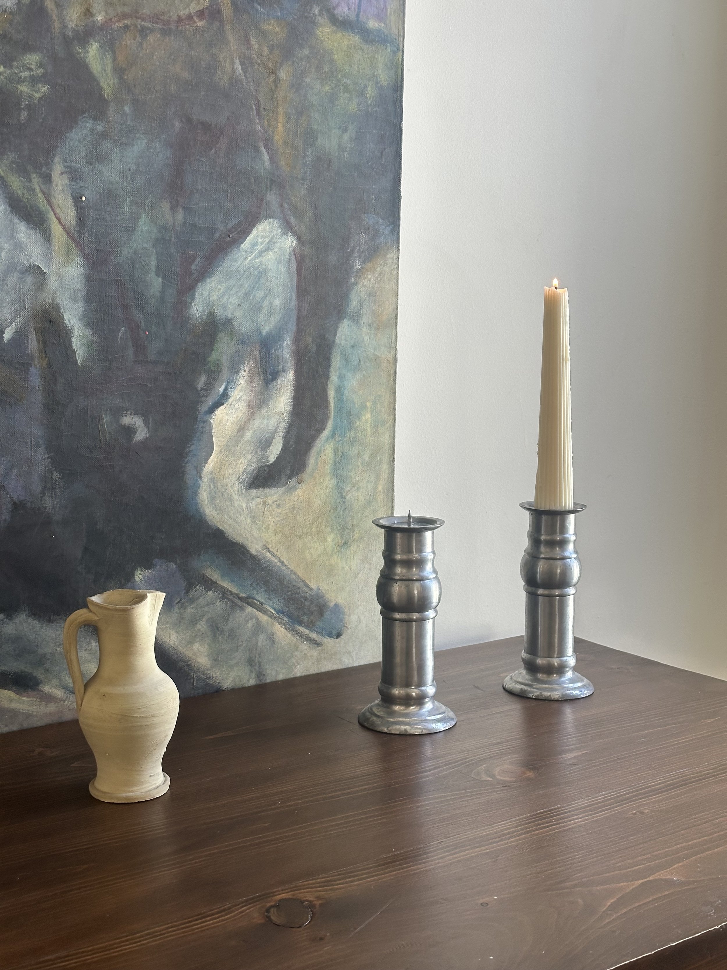Silver candle holders