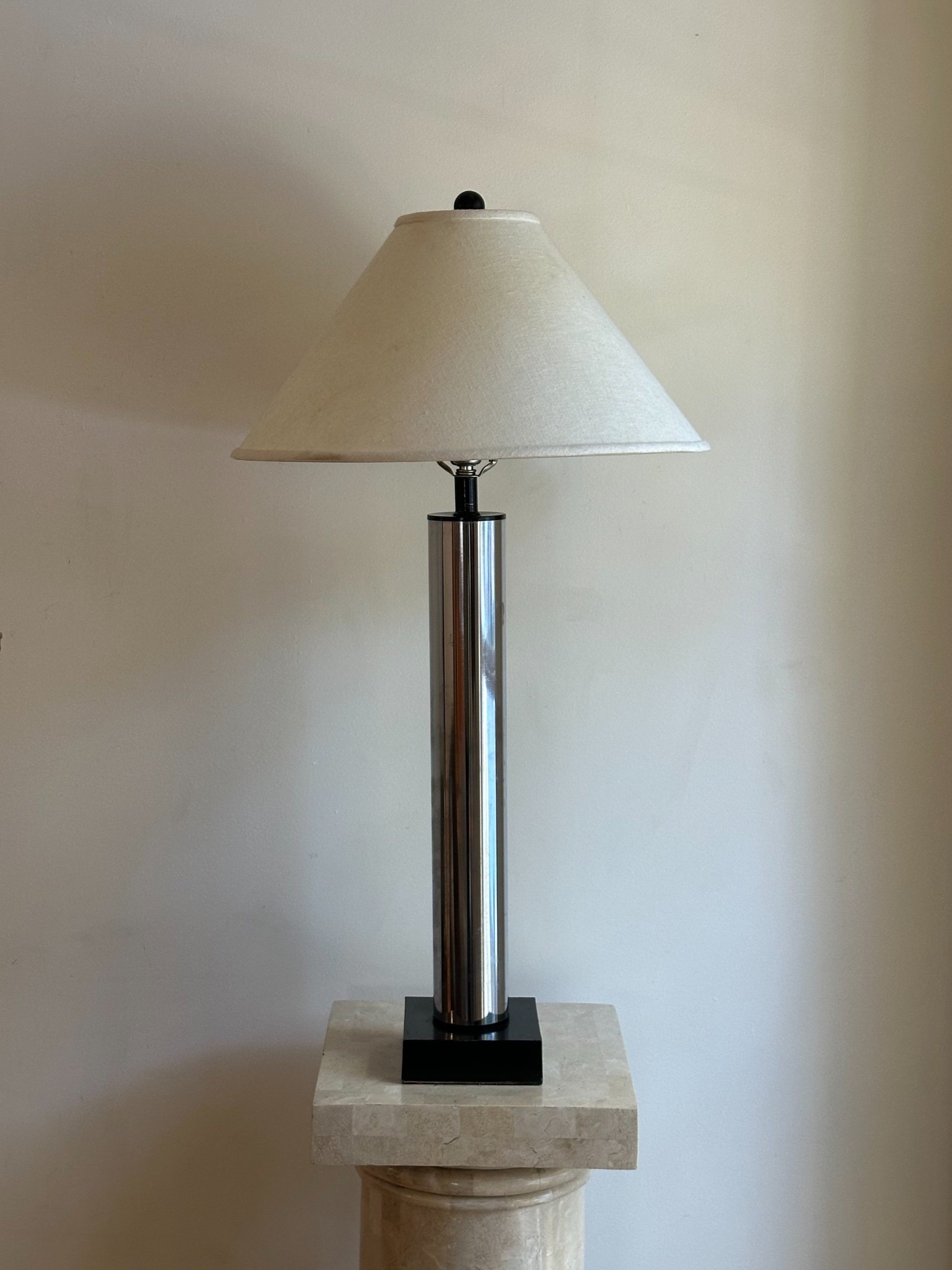 Chrome tubular lamp
