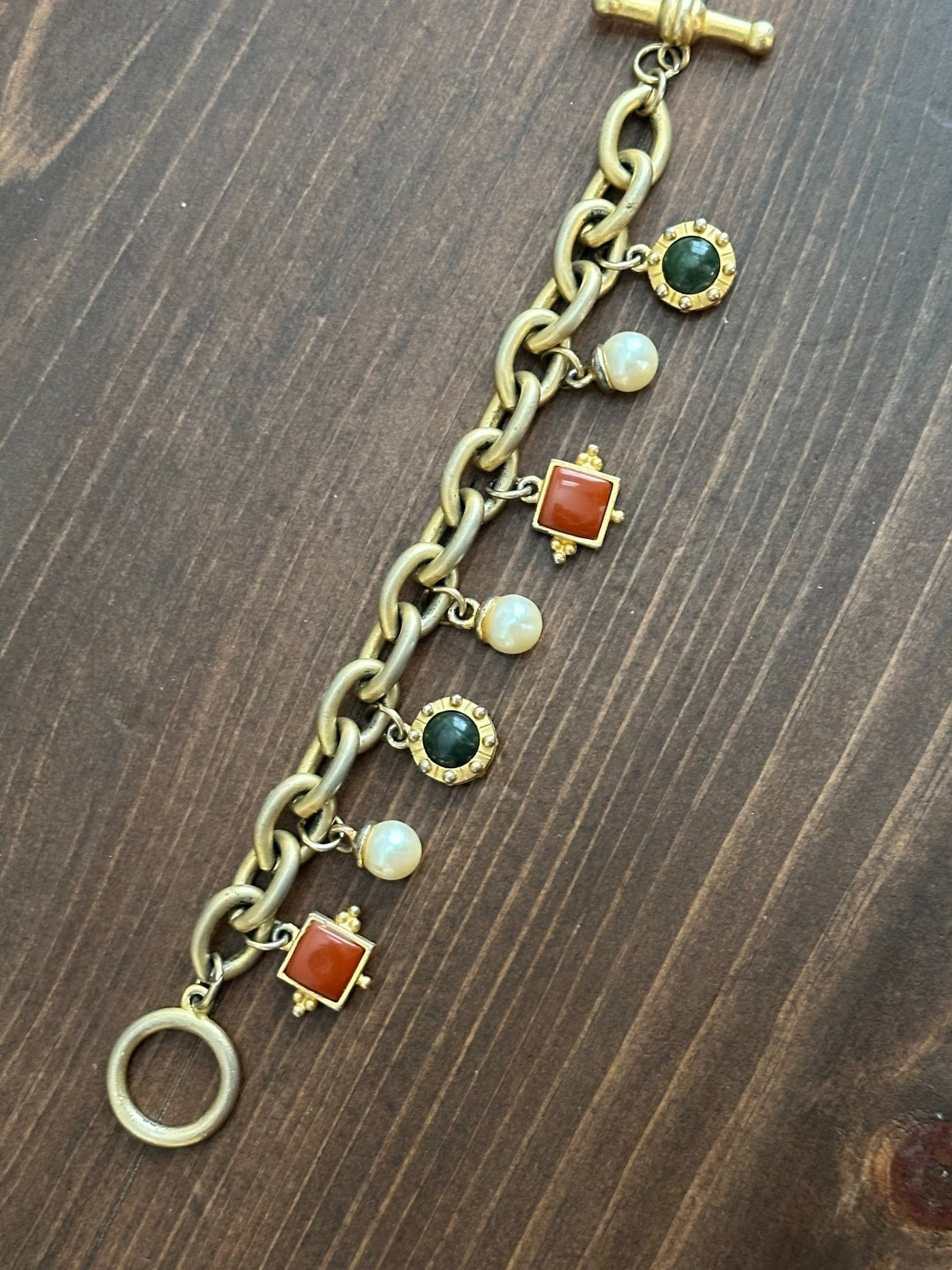 Gemstone charm bracelet