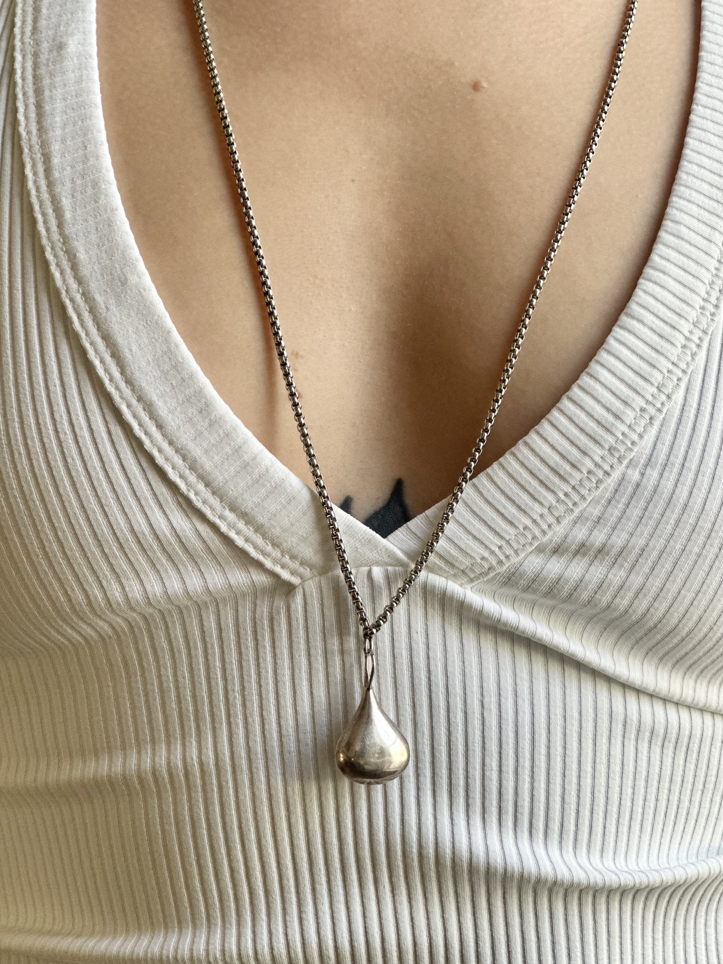 Sterling drop pendant necklace