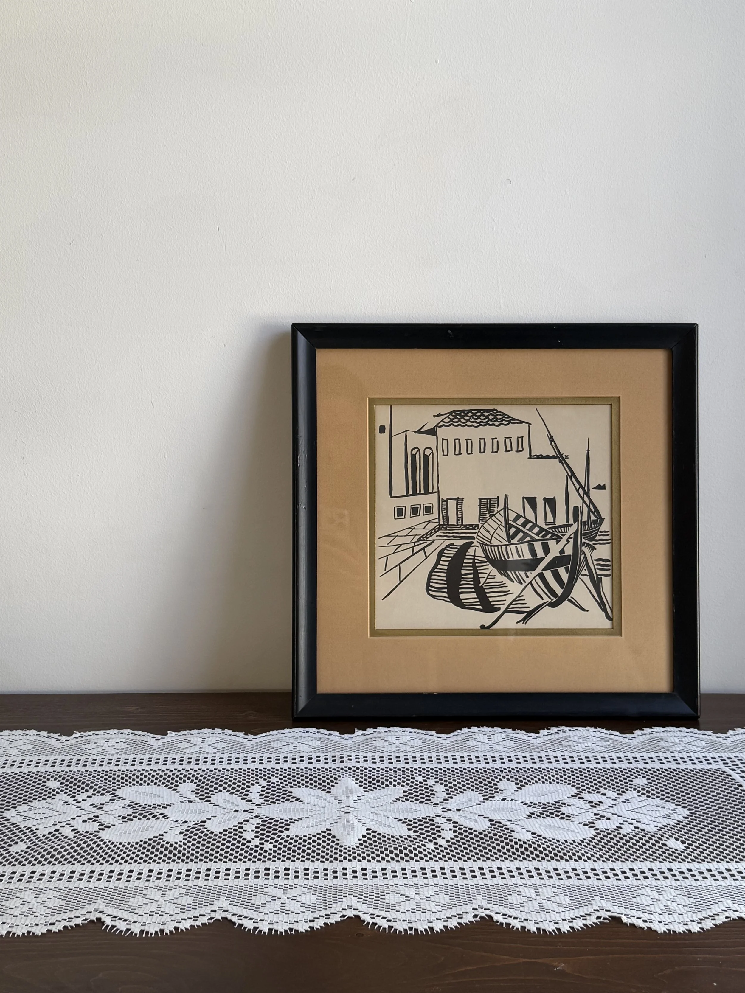 European seaside print
