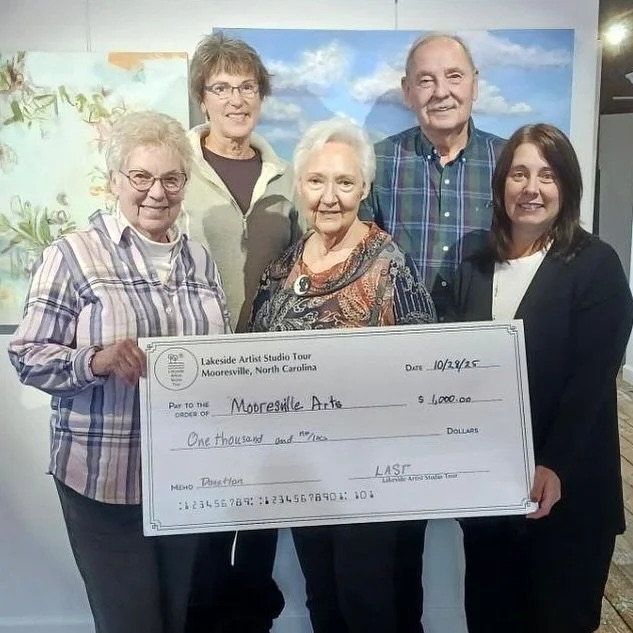 We're thrilled to support @mooresvilleart education program! The Lakeside Artists Studio Tour's raised $1000 for the art community through our customer raffle. Thanks to our customers' support, we can give back!
Mooresville Arts will use the gift to 