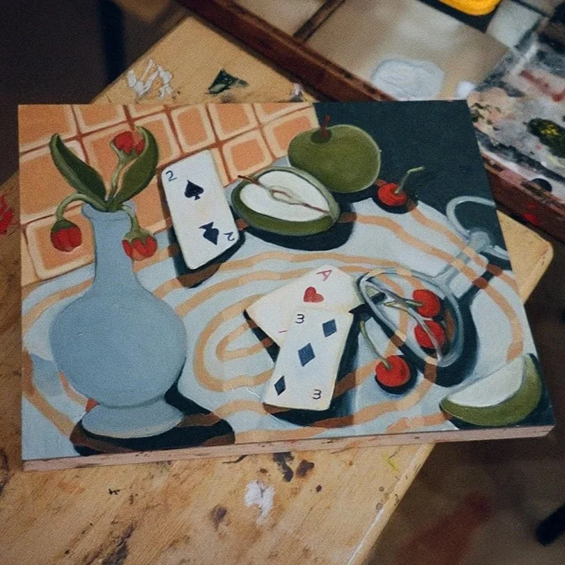 Still Life with Cards | Oil on Wood