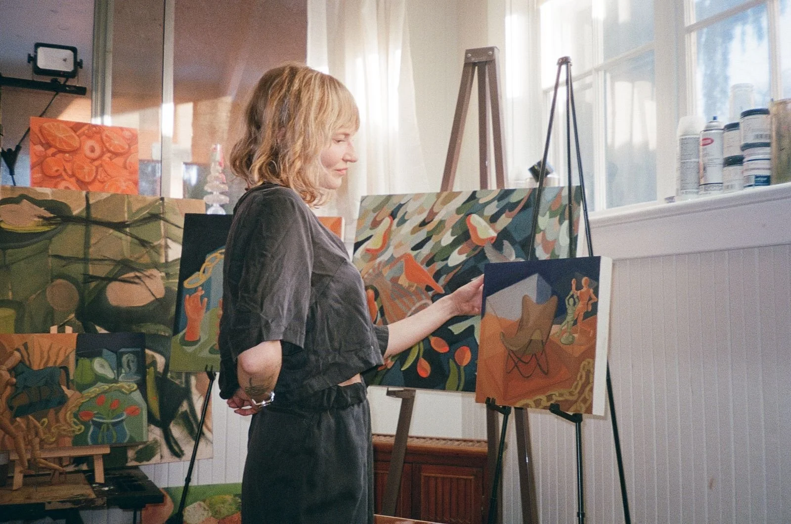 Painting in my studio on New Years Day.