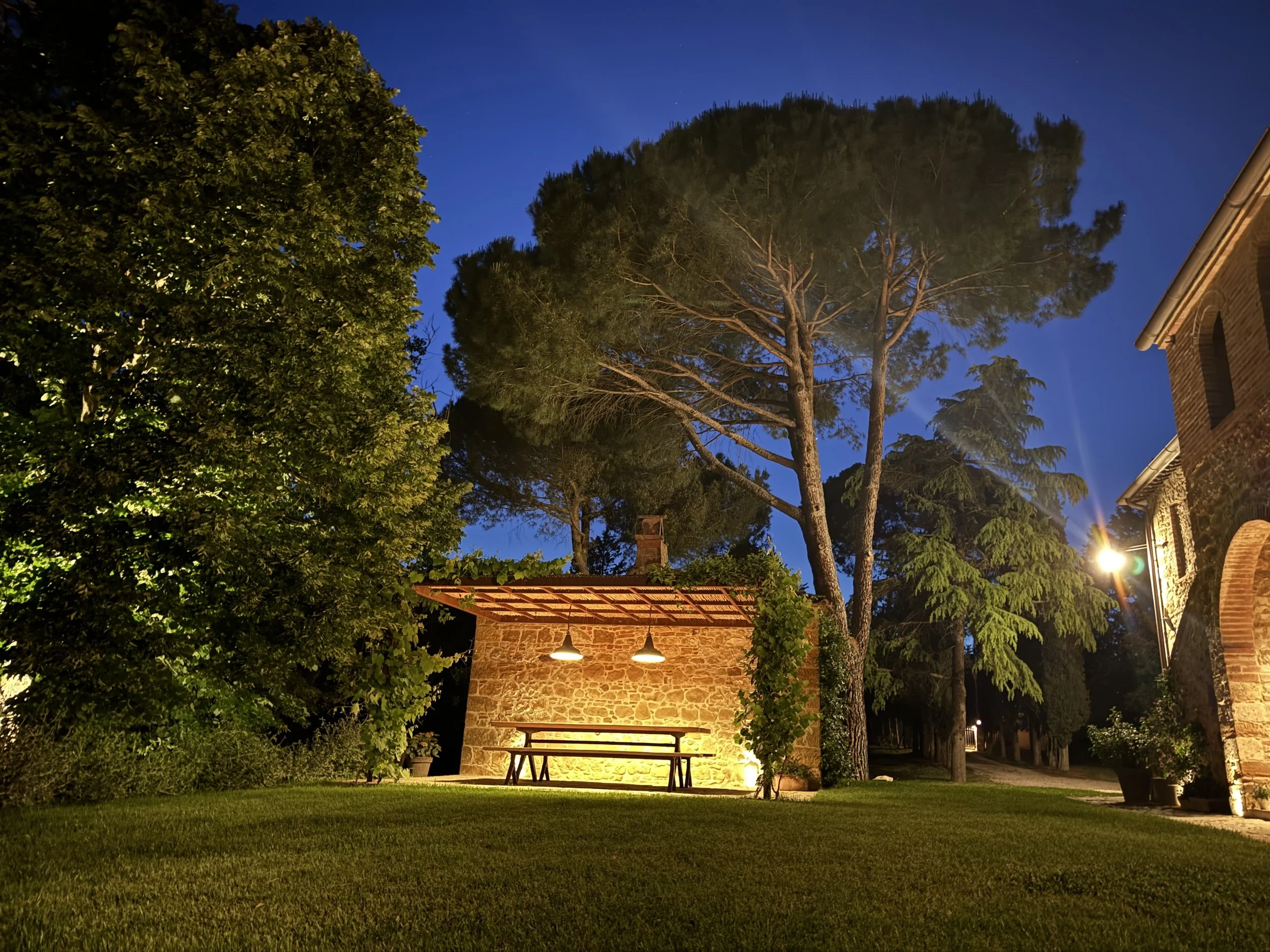 Pergola at night