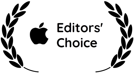 Apple logo with the text 'Editors' Choice' surrounded by a laurel wreath.
