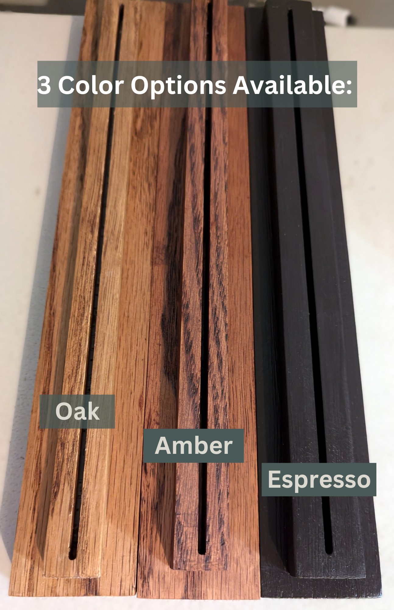 Select base color oak, amber, or espresso to match your LED lamp base to your existing decor. Made in Asheville, NC from premium oak wood