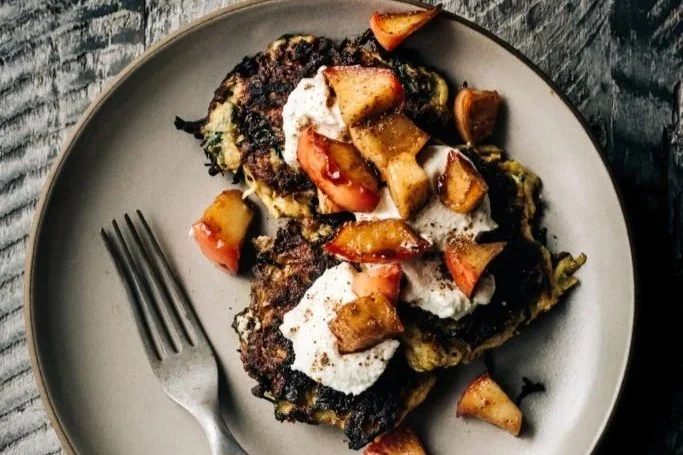 Rutabaga Fritters with Apple Compote 