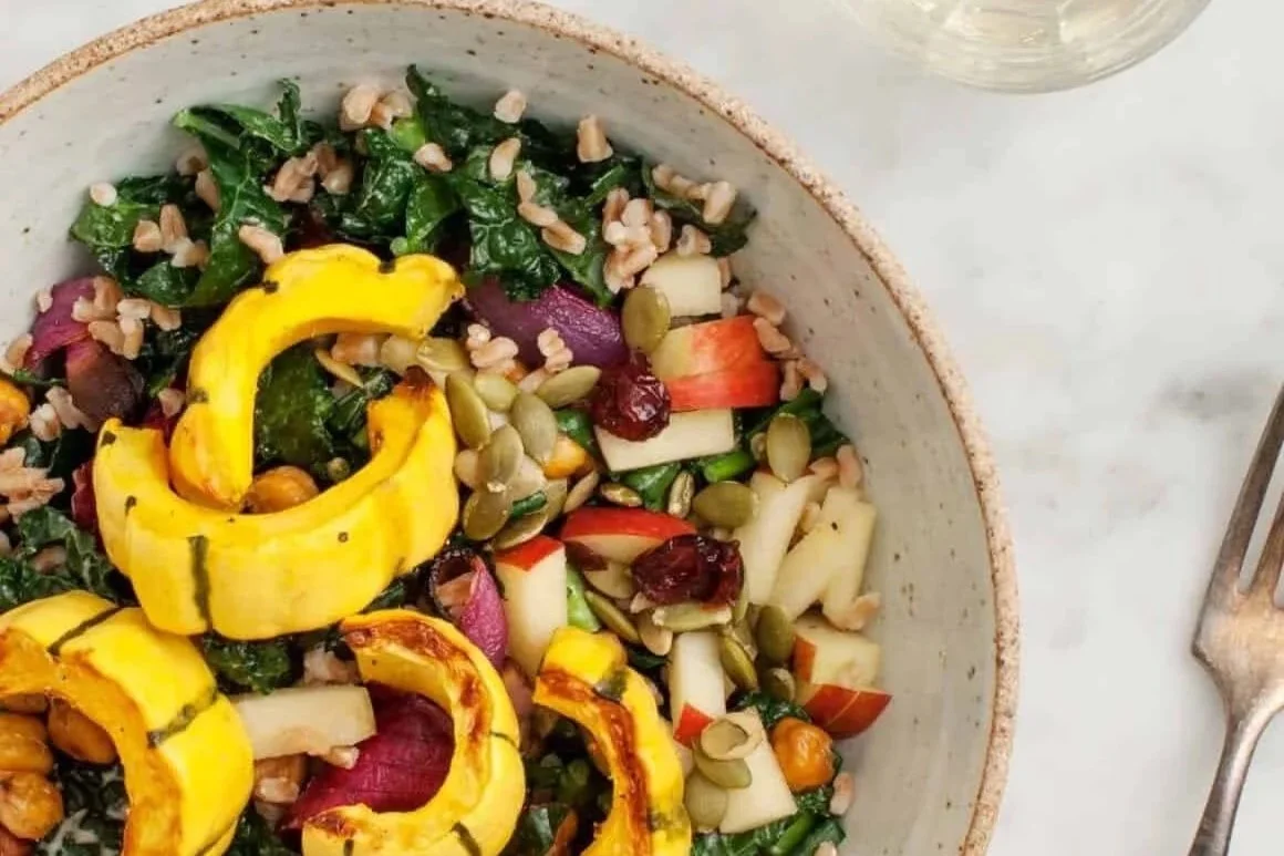 Roasted Delicata Squash Kale Salad&nbsp;
