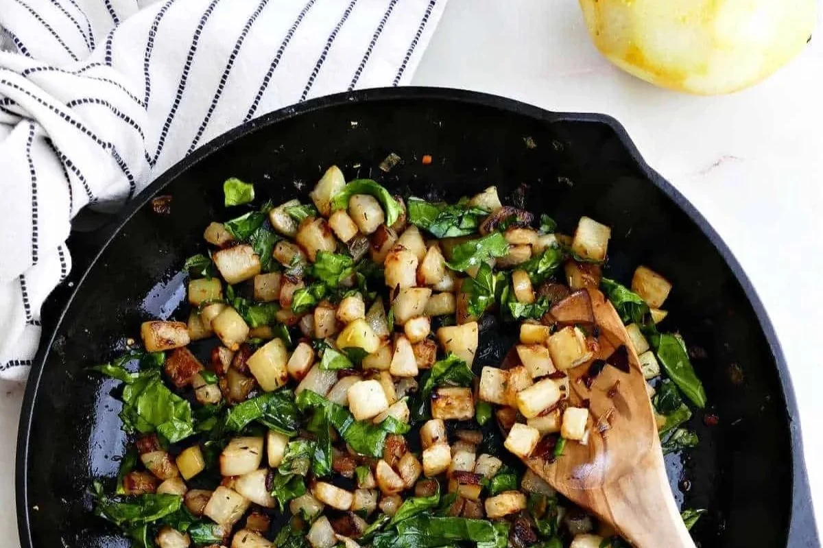 Sautéed Kohlrabi (with the greens)