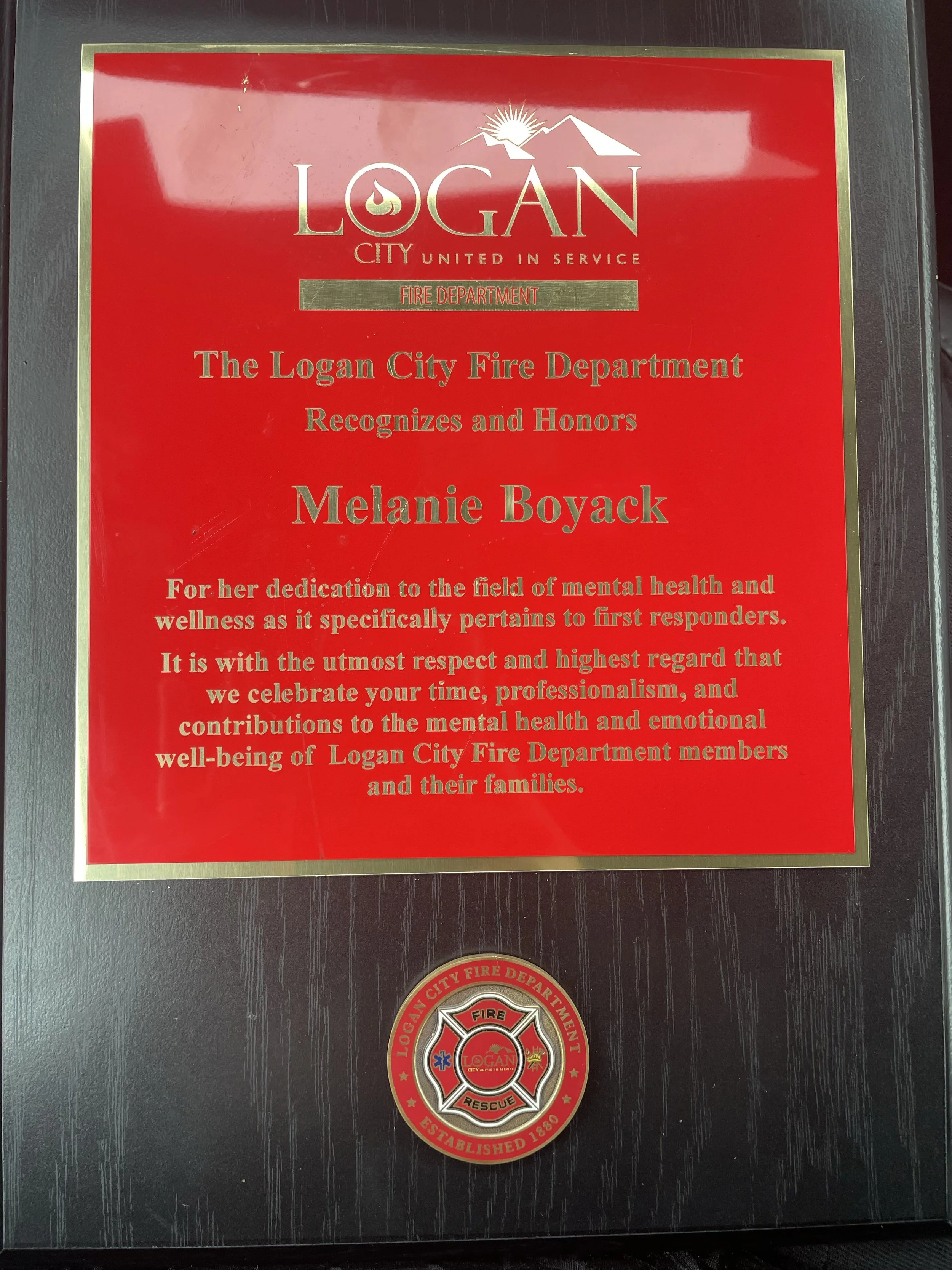 Logan City Fire Department First Responder Honoree