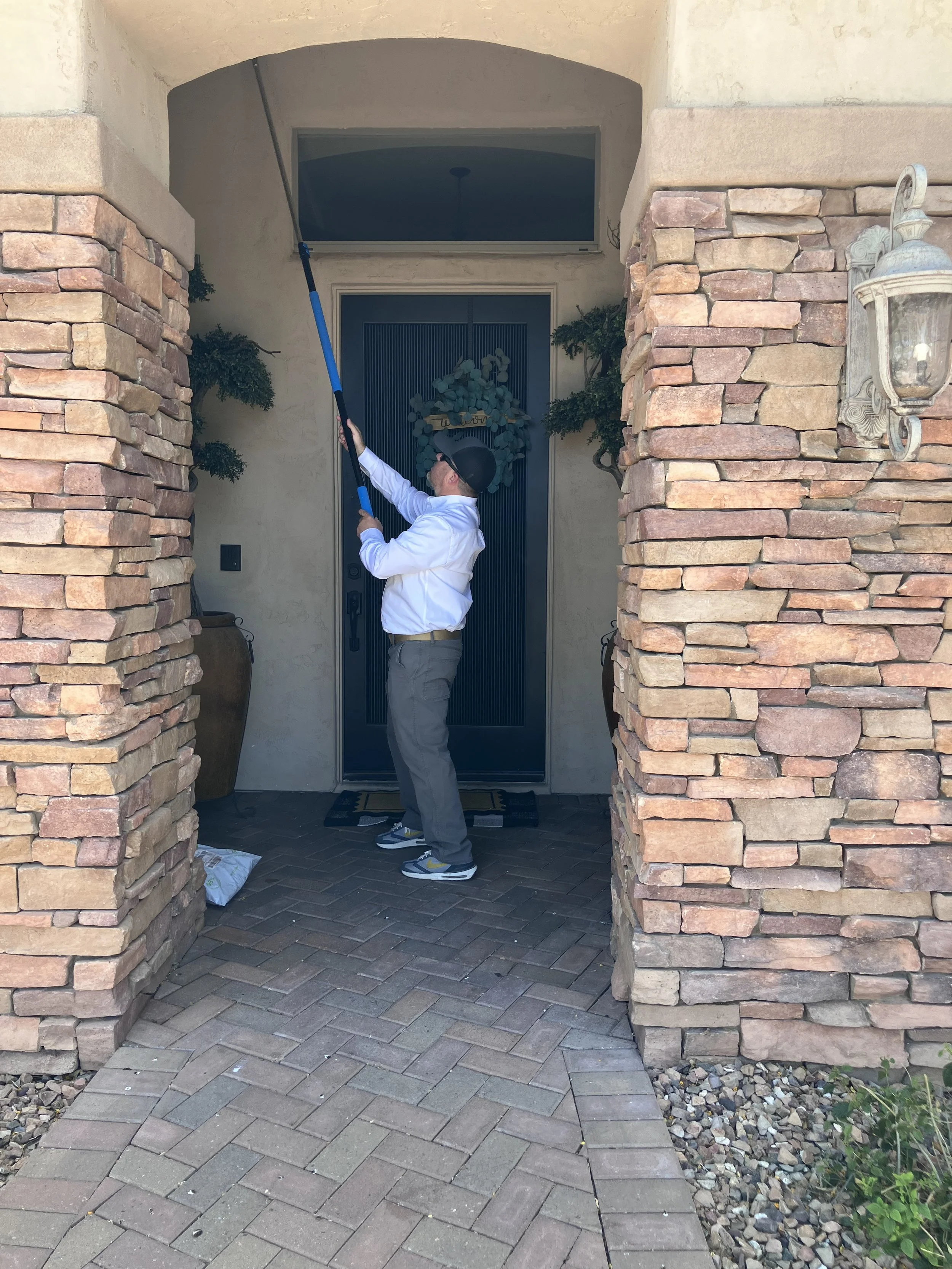 Sweeping the eaves