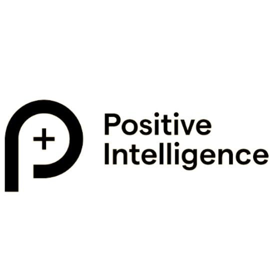 Positive Intelligence logo with a stylized 'P' incorporating a plus sign, followed by the words 'Positive Intelligence' in black.