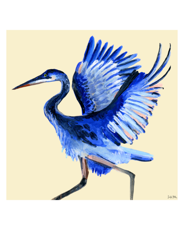 Blue Heron Print - 8 x 8