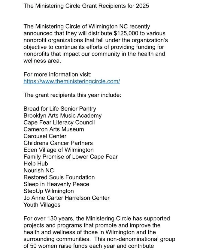 Thank you to everyone for sponsors, raffle ticket sales and friends supporting health and wellness in the community! It takes a village!