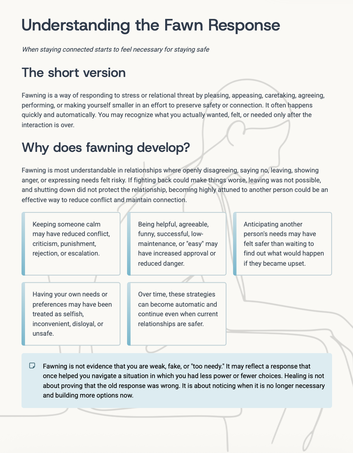 Fawning Handout