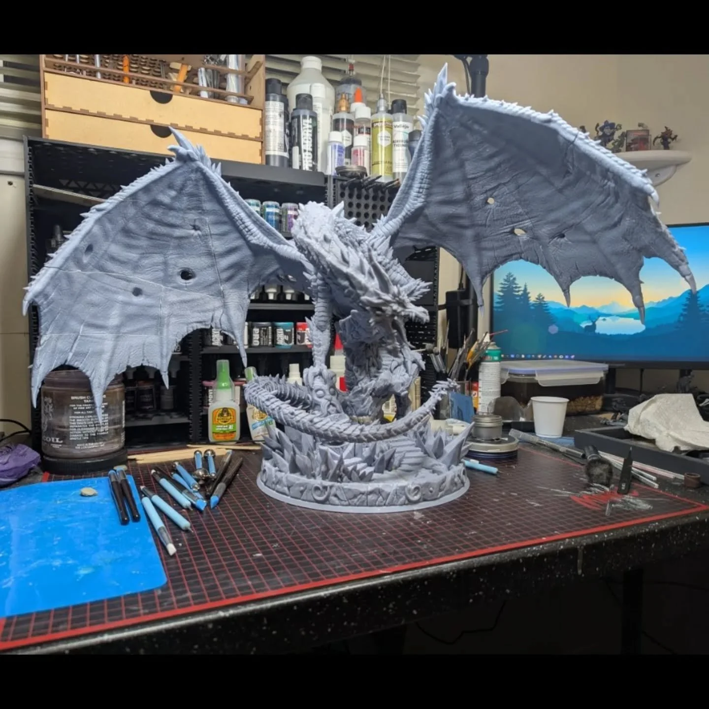 So, he's going to be pretty big! Finished assembling the wings, did a bit of gap filling, still lots of gaps to fill and cleanup to do.
