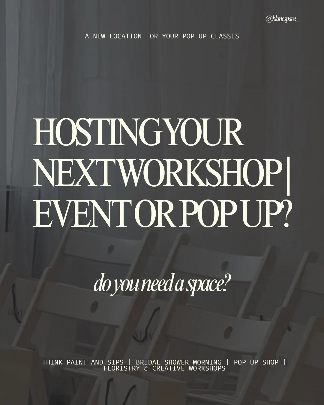 Workshops | Events | Pop Ups //

A space to bring people together.

Blanc is available for intimate workshops, creative gatherings, pop-ups, celebrations, Pilates classes and special occasions,  from baby showers and bridal showers to art exhibitions