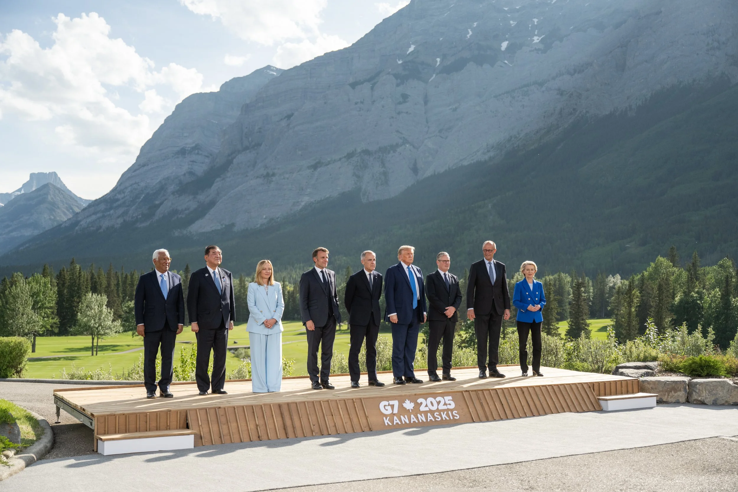 G7 leaders pose for the official family photo at The Kananaskis Country golf course on June 16th 2025. Following this, President Donald Trump announced his early departure from the summit.

Photographed for The Government Of Canada