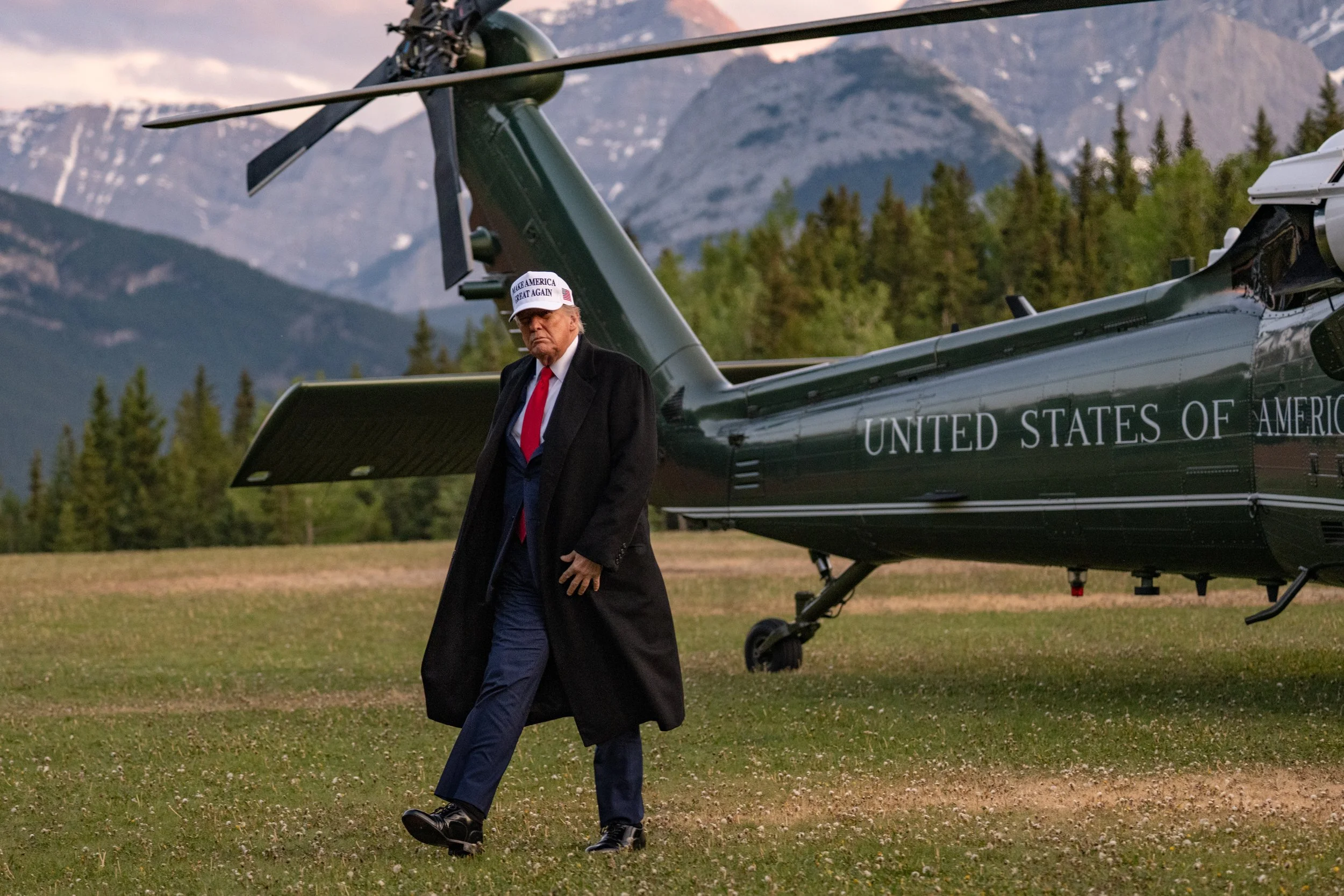 Donald Trump, POTUS, arriving at the G7 Leaders Summit in Kananaskis, Alberta on June 15th 2025. 

Photographed for The Government Of Canada.